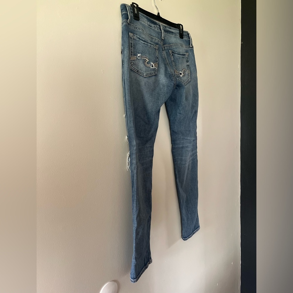 Silver Jeans Blue Boyfriend Distressed Denim - Picture 6 of 7